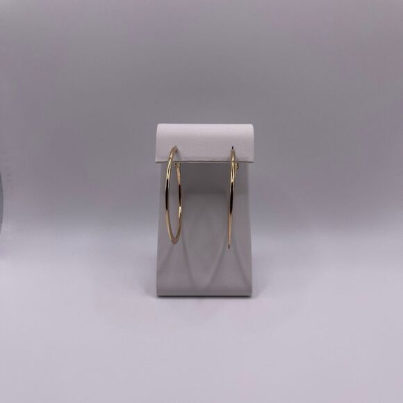 Saks Fifth Avenue Women's Gold Tone Sleek Hoop Earrings - Picture 3 of 11